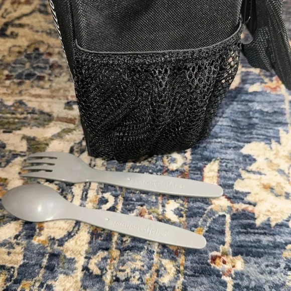 4 Piece Pampered Chef Make & Take Mason Jar Lunch Set Fork/Spoon Insulated Bag - Picture 11 of 16